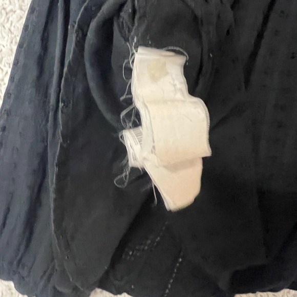 Zara Blouse Top‎ Womens Medium Black Boho Relaxed Festival Embroidered Cropped - Picture 7 of 8